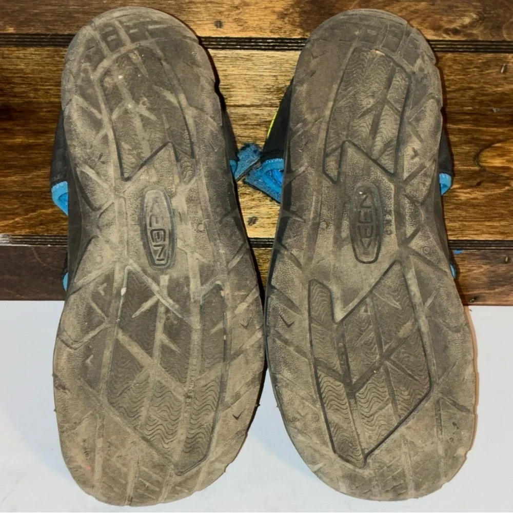 KEEN Kids Newport H2 Sandals Water Shoes Size 3 Blue Green Adjustable Strap